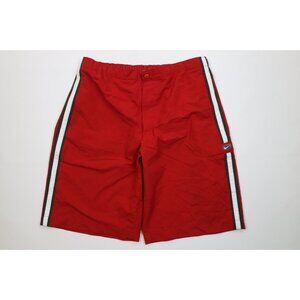 Vintage Y2K Nike Mens XL Travis Scott Mini Swoosh Striped Color Block Shorts Red